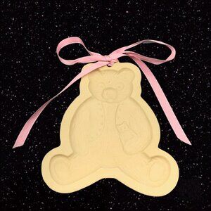 Vintage 1984 Brown Bag Cookie Art Hill Design Cookie Mold Stamp Press Teddy 5.5”